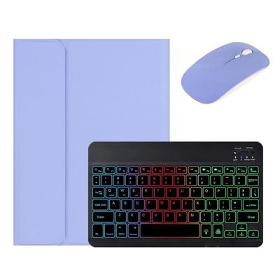 Backlit Keyboard Case for Galaxy Tab A11+ Plus / A9+ Plus 11 inch Case with Mouse and Detachable Backlight Color Keyboard Case with S Pen Holder,Purple+Black