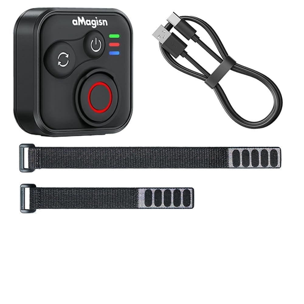 XYYORITRIX Bluetooth Remote Control for Osmo Action 6/5 Pro/4/Osmo 360 CameraLong-Range Shooting Simple and Smooth Sports Camera Accessory Includes Two Lengths of Wristbands and USB-C Cable