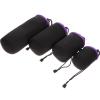SECFOU Waterproof Camera Lens Bags Set with Drawstring Thick Padded Neoprene Lens Cases for Photographers in Purple Sizes S/M/L/Xl for DSLR view 1
