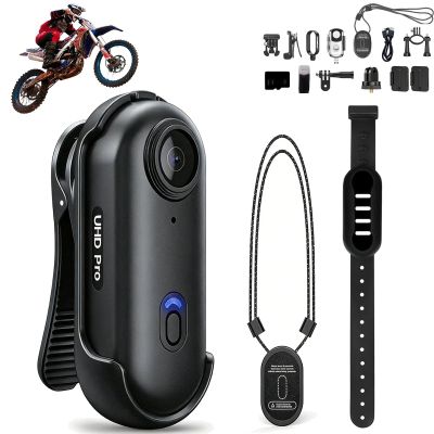 4K POV Motorcycle Camera, Wearable Body Action Cam with Head Strap & Chest Mount, 35g Magnetic Thumb Camera, 170 Wide Angle, 30M Waterproof, Helmet & Handlebar Mount (Black-4K-256G,Standard)