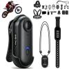 4K POV Motorcycle Camera, Wearable Body Action Cam with Head Strap & Chest Mount, 35g Magnetic Thumb Camera, 170 Wide Angle, 30M Waterproof, Helmet & Handlebar Mount (Black-4K-64G,Premium) view 1