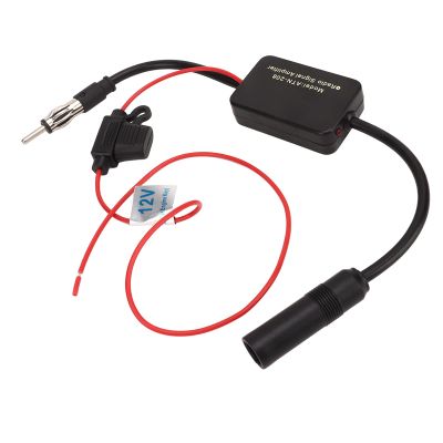 12V Car Stereo Radio Antenna Signal Booster and Amplifier for Vehicle, Interference AM FM Radio Signal Enhancer for Stable Signal and Clearer Audio, High Efficiency Plastic