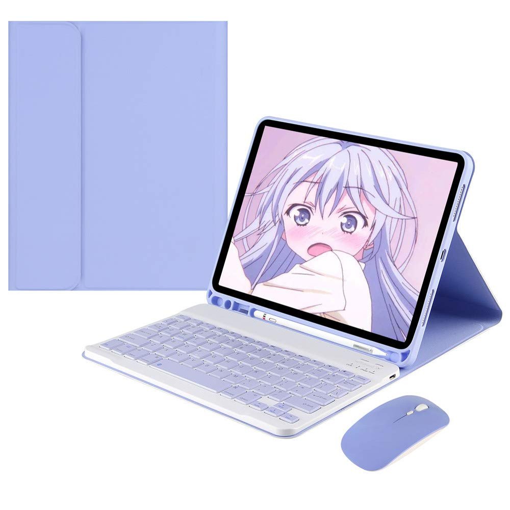 Keyboard Case Mouse for Galaxy Tab S11+ 11 inch 2025 Case with Bluetooth Mouse Magnetic Detachable Cute Color Keyboard Cover,Purple