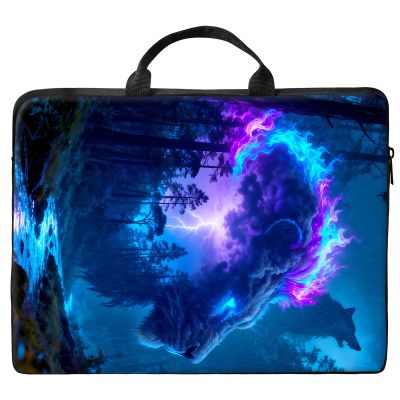 10 inch Laptop Bag for Women & Men - Forest and Lion Pattern Computer Bag with Handle & Zipper Portable Tote Bags Laptop Sleeve Fits 10 inch Laptops Notebook Tablet & Accessorie