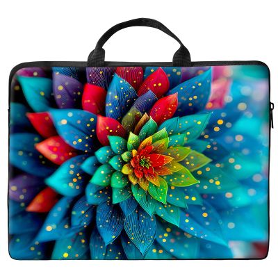12 inch Laptop Bag for Women & Men - Colorful Lotus Pattern Computer Bag with Handle & Zipper Portable Tote Bags Laptop Sleeve Fits 12 inch Laptops Notebook Tablet & Accessorie