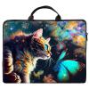 12 inch Laptop Bag for Women & Men - Galaxy Cat and Butterfly Pattern Computer Bag with Handle & Zipper Portable Tote Bags Laptop Sleeve Fits 12 inch Laptops Notebook Tablet & Accessorie view 1