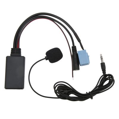 Bluetooth 5.0 AUX in Cable with Hands Free Microphone Fit for B5 CD Player Replaces OE 7 607 897 093 ISO 8 Pin Connector 3.5 mm Jack Wireless Music Adapter