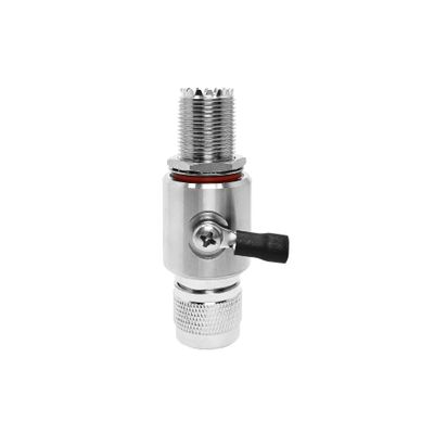 0-3GHz UHF Female Bulkhead to UHF Male Lightning Surge Arrester Protector - Bi-Directional 50 Ohm RF Protection