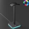 Ahonnpely Headphone Stand for Desk - Headset Stand with Aluminum Hanger, Headphone Holder for AirPods Max, Sony, Bose, Beats and More (RGB-Black) view 1