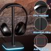 Ahonnpely Headphone Stand for Desk - Headset Stand with Aluminum Hanger, Headphone Holder for AirPods Max, Sony, Bose, Beats and More (RGB-Black) view 4