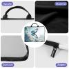 13 inch Laptop Bag for Women & Men - White flowers and blue butterflies Pattern Computer Bag with Handle & Zipper Portable Tote Bags Laptop Sleeve Fits 13 inch Laptops Notebook Tablet & Accessorie view 3