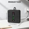 16-in-1 Power Strip with Switch & Surge Protection, Flat Plug Extension Cord 6.5FT, 12 AC Outlets + 2 USB-A & 2 USB-C, Overload Protection, Space-Saving Power Strips for Home Office Travel (White*1pc) view 2