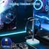Ahonnpely Headphone Stand for Desk - Headset Stand with Aluminum Hanger, Headphone Holder for AirPods Max, Sony, Bose, Beats and More (RGB-White) view 2