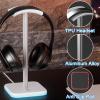 Ahonnpely Headphone Stand for Desk - Headset Stand with Aluminum Hanger, Headphone Holder for AirPods Max, Sony, Bose, Beats and More (RGB-White) view 4