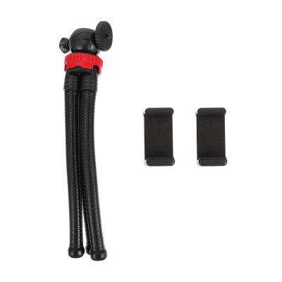 CATIEBYE Adjustable Phone Tripod with 1/4 Inch Screw and Smartphone Clip, Portable Tabletop Camera Tripod for Live Streaming, Vlogging, and Selfie Photography