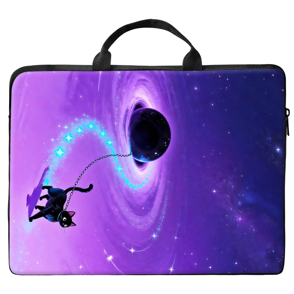 10 inch Laptop Bag for Women & Men - Cat and Planet Pattern Computer Bag with Handle & Zipper Portable Tote Bags Laptop Sleeve Fits 10 inch Laptops Notebook Tablet & Accessorie