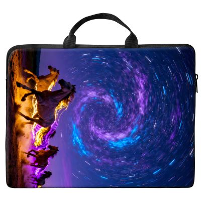 12 inch Laptop Bag for Women & Men - Galaxy Running Horses Pattern Computer Bag with Handle & Zipper Portable Tote Bags Laptop Sleeve Fits 12 inch Laptops Notebook Tablet & Accessorie