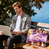 12 inch Laptop Bag for Women & Men - Books and Carp Pattern Computer Bag with Handle & Zipper Portable Tote Bags Laptop Sleeve Fits 12 inch Laptops Notebook Tablet & Accessorie view 3