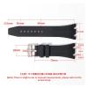 HuanJ 27mm 28mm 30mm Rubber Strap Compatible With Royal Oak Offshore 15710 15703 26471 26474 15706 Soft Silicone Watch Band(White-silver,28mm) view 4