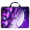 17 inch Laptop Bag for Women & Men - Purple Mushrooms and Butterflies Pattern Computer Bag with Handle & Zipper Portable Tote Bags Laptop Sleeve Fits 17 inch Laptops Notebook Tablet & Accessorie view 1