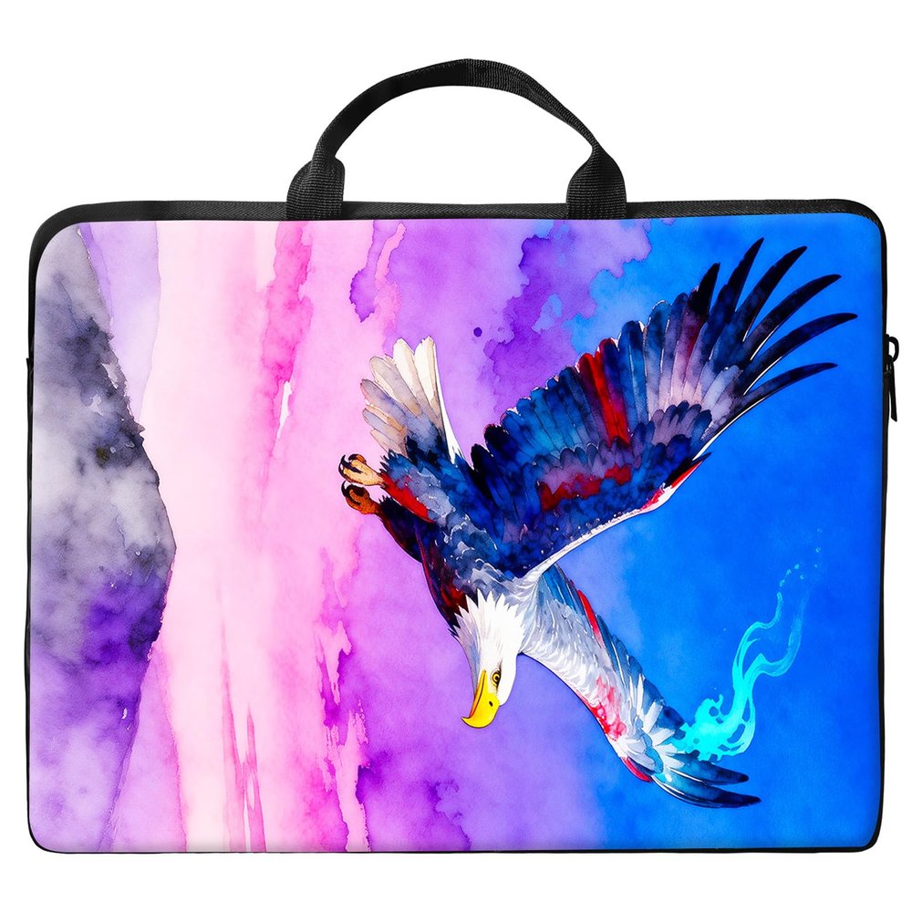15 inch Laptop Bag for Women & Men - Cute Watercolor Eagle Pattern Computer Bag with Handle & Zipper Portable Tote Bags Laptop Sleeve Fits 15 inch Laptops Notebook Tablet & Accessorie