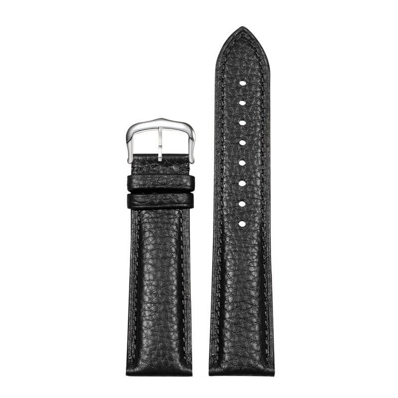 Black Quick Release Genuine Leather Watch Strap For Cartier Tank Must Pin Buckle/Butterfly Clasp(Black s1,13mm)