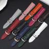 Black Quick Release Genuine Leather Watch Strap For Cartier Tank Must Pin Buckle/Butterfly Clasp(Black s1,13mm) view 3