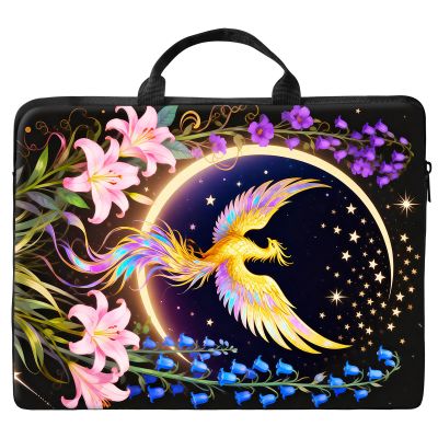 13 inch Laptop Bag for Women & Men - Colorful Birds and Flowers Pattern Computer Bag with Handle & Zipper Portable Tote Bags Laptop Sleeve Fits 13 inch Laptops Notebook Tablet & Accessorie