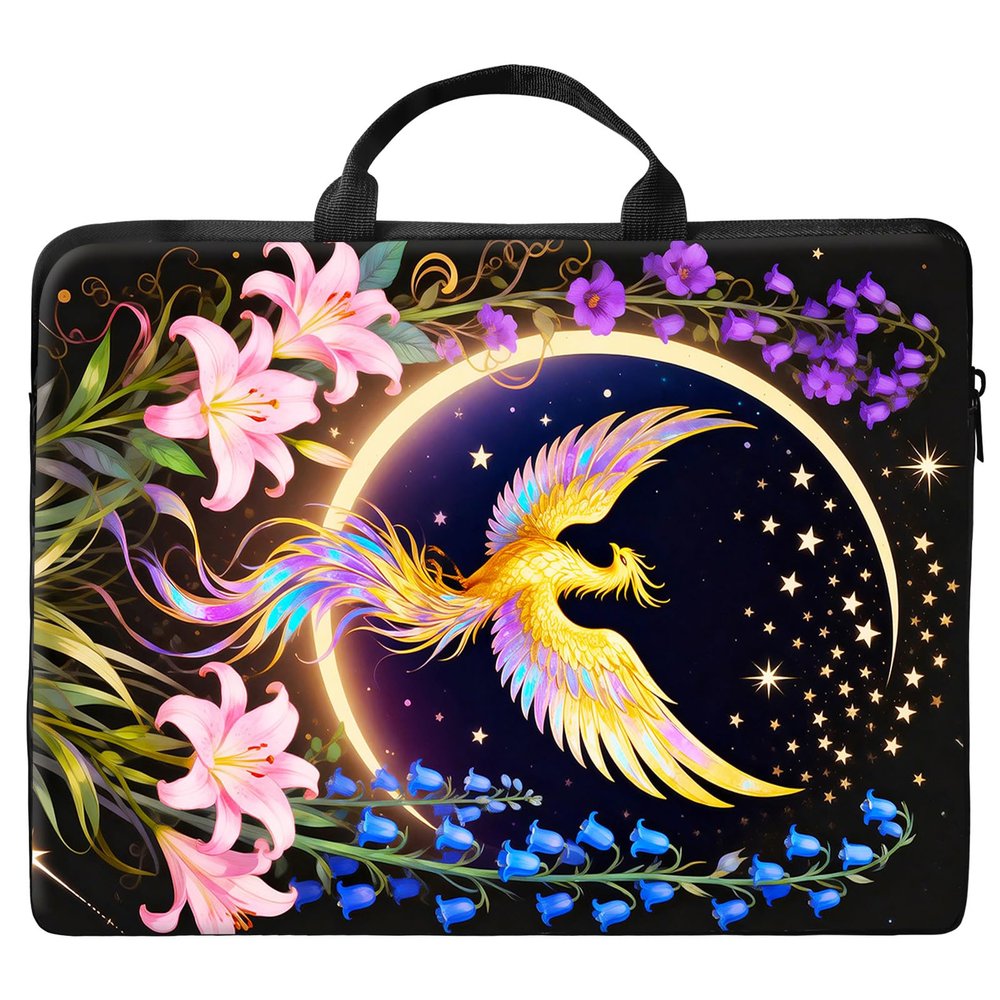 13 inch Laptop Bag for Women & Men - Colorful Birds and Flowers Pattern Computer Bag with Handle & Zipper Portable Tote Bags Laptop Sleeve Fits 13 inch Laptops Notebook Tablet & Accessorie