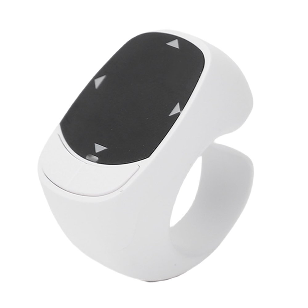 Diyeeni Remote Scrolling Ring for IG Shorts Video Landscape Portrait, Fingertip Wireless Scroller Page Turner Clicker for APP Compatible with iOS, Android (White)