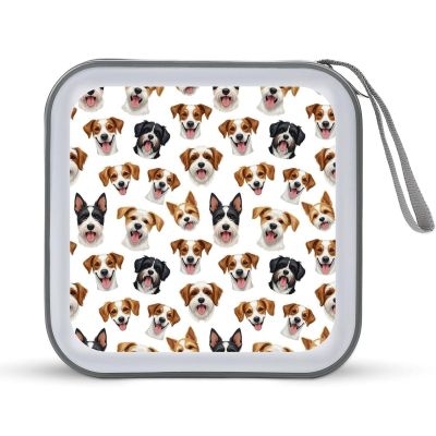 PPIKTC Portable CD/DVD Holder Lover Gifts Cute Funny Dogs, 40-Capacity Hard Case with Zipper, Protective Storage Binder for Music Movies Game Discs