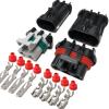 6.3mm Water Tank Radiator Plug 2Hole 3pin Car Electronic Fan Harness Connector High Current Socket Sheath(2p,1sets) view 2