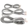 VALICLUD 3Pcs Rj12 6P6C Telephone Cord Set for Landline Phones 6-Core Phone Extension Cords with Silver Gray Flat Wire Compatible with Home and Office 0.5M 1M 2M Lengths view 1