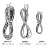 VALICLUD 3Pcs Rj12 6P6C Telephone Cord Set for Landline Phones 6-Core Phone Extension Cords with Silver Gray Flat Wire Compatible with Home and Office 0.5M 1M 2M Lengths view 2