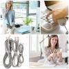 VALICLUD 3Pcs Rj12 6P6C Telephone Cord Set for Landline Phones 6-Core Phone Extension Cords with Silver Gray Flat Wire Compatible with Home and Office 0.5M 1M 2M Lengths view 3