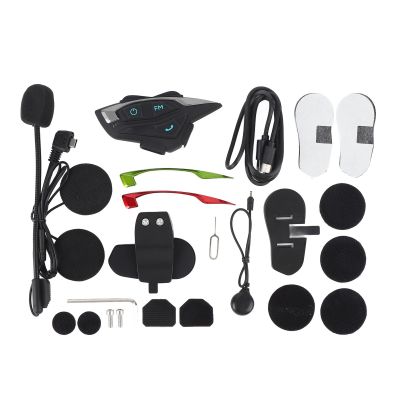 Klanata Motorcycle Bluetooth Headset Intercom System for 2 Riders, 1000M 3280ft Long Range Motorbike Helmet Speaker with Music Sharing and Bluetooth 5.0, IP66 for ATV Snowmobile and UTV