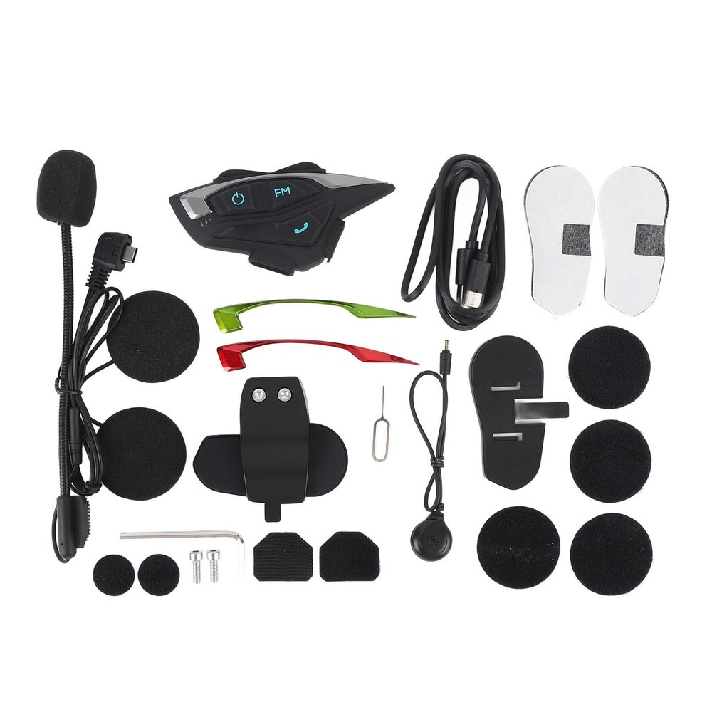 Klanata Motorcycle Bluetooth Headset Intercom System for 2 Riders, 1000M 3280ft Long Range Motorbike Helmet Speaker with Music Sharing and Bluetooth 5.0, IP66 for ATV Snowmobile and UTV