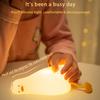 EsNiaMiBo Lying Flat Duck Night Light, LED Squishy Duck Lamp, Cute Light Up Duck, Silicone Dimmable Nursery Nightlight, Rechargeable Bedside Touch Lamp.Please Charge the Device Before use view 2