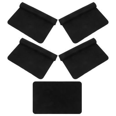 Kisangel 5Pcs Black Vinyl Record Cleaner Cloth for CD Album Dust Removal, Microfiber Cleaning Accessories for Household Vinyl and Disc Maintenance