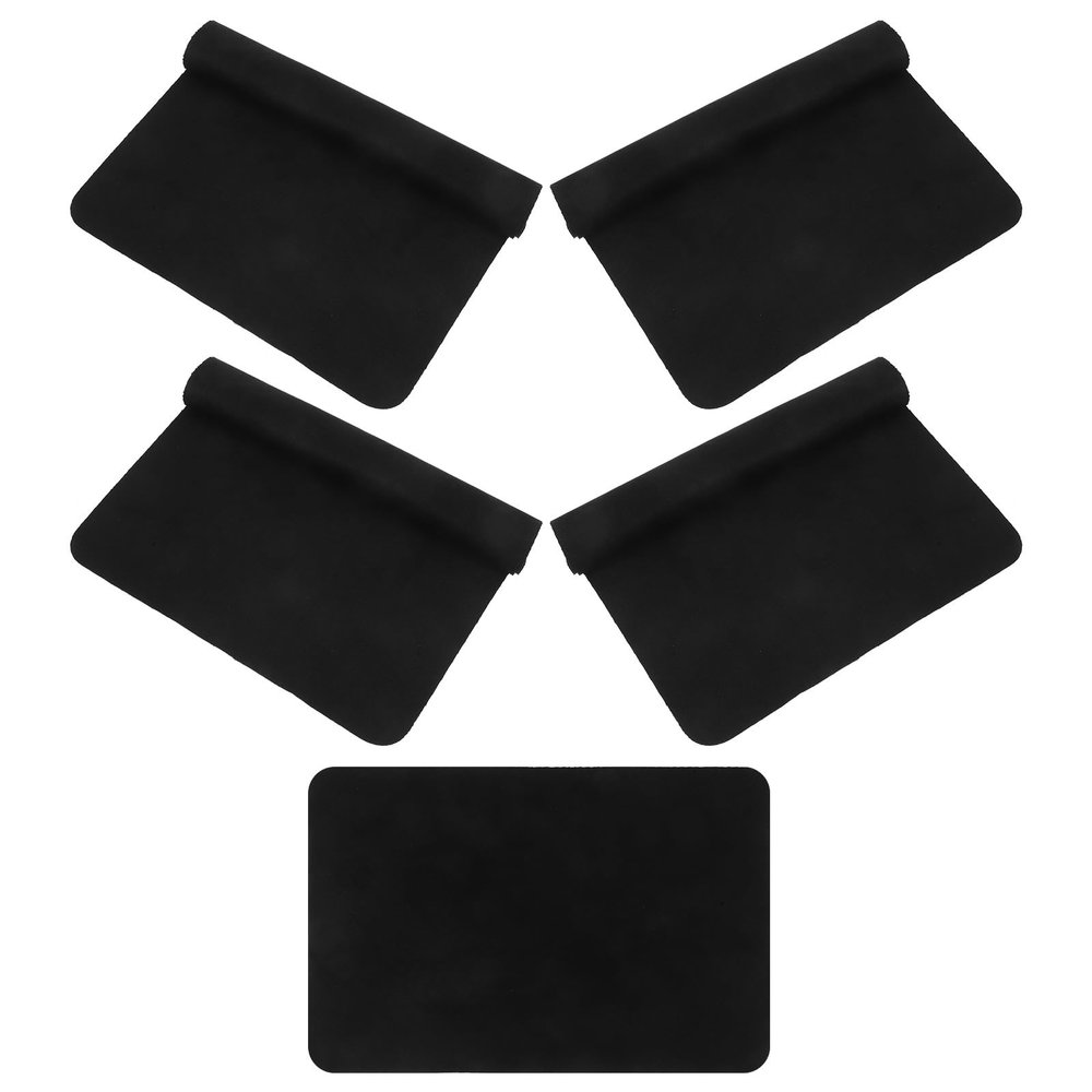 Kisangel 5Pcs Black Vinyl Record Cleaner Cloth for CD Album Dust Removal, Microfiber Cleaning Accessories for Household Vinyl and Disc Maintenance
