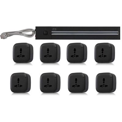 FFDSDUH Power Strips Wall-Mounted Power Track Socket, Movable Aluminum Alloy with Overload Protection & Child-Safe Design 4000W Load Capacity(Black,100cm)