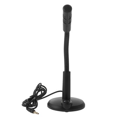 CONGARTENO Desktop Microphone 3.5Mm Jack Computer Microphone for Voice Chat Recording, Black Tabletop Mic Compatible with Laptops for Meetings and Gaming