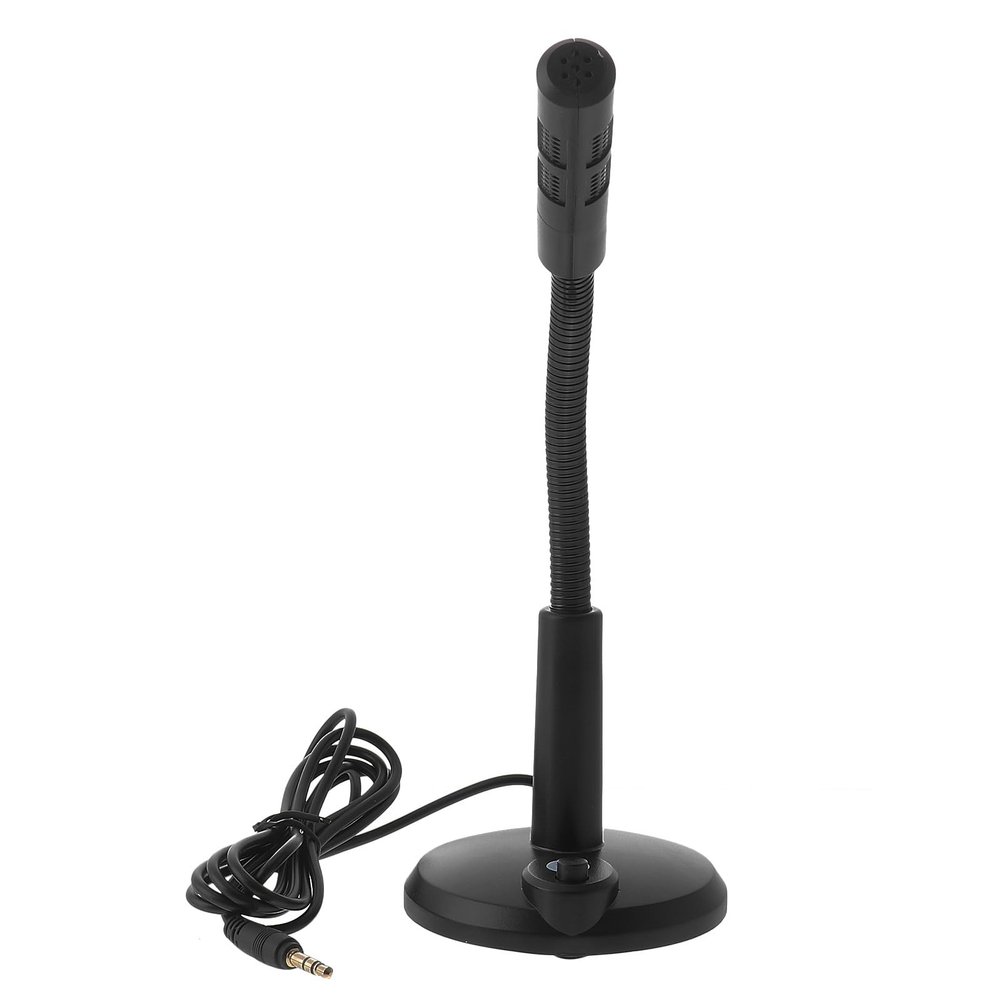 CONGARTENO Desktop Microphone 3.5Mm Jack Computer Microphone for Voice Chat Recording, Black Tabletop Mic Compatible with Laptops for Meetings and Gaming