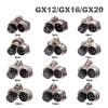 LOKLNEYK 5/10Set GX12 GX16 GX20 2 3 4 5 6 7 8 9 10 12 14 15 Pin Male Female Lc Cable Aviator Aviation Circular Connector Plug Socket(GX20,5 Sets (Male Female),6 Pins) view 3