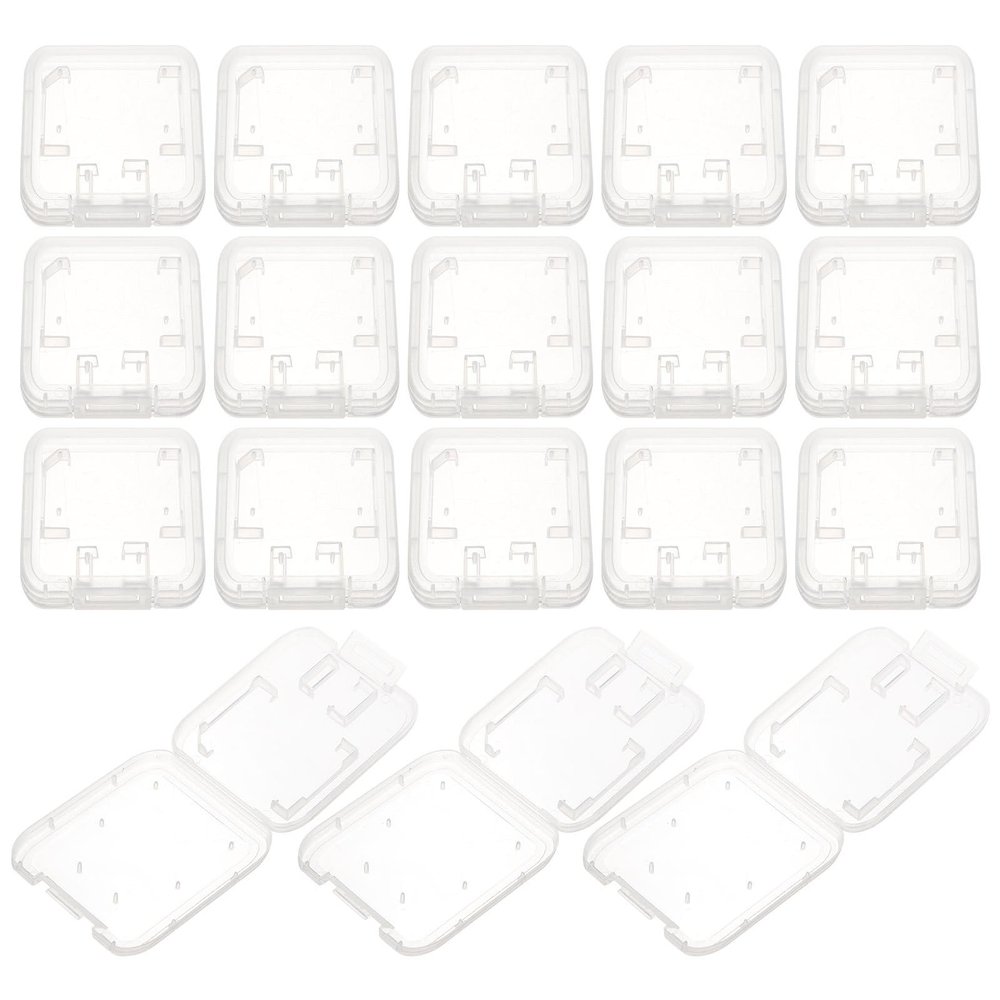 FELTECHELECTR 24Pcs Memory Card Case Holder for Secure Digital and Cards Plastic Storage Box with Lid Portable Organizer