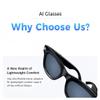 AI Smart Glasses with 8MP HD Camera Continuous 1200P Video Recording Real-Time Voice Translation (100+ Languages), AI Object Recognition & Q&A, Open-Ear Bluetooth Music, Travel and Sports view 2