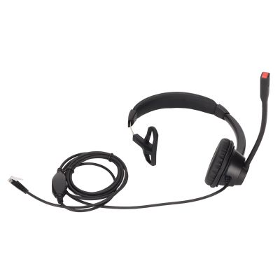 ChiweiJ Monaural Customer Service Headset, Telephone Headset with Noise Cancelling Mic, Single Sided Ear Headphone with Volume Adjustment, RJ9 Business Headset for Call Centers Offices Tel