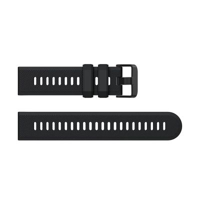 22mm Silicone Watchband Strap Compatible with Forerunner 745 Smart Watch Band(Black)
