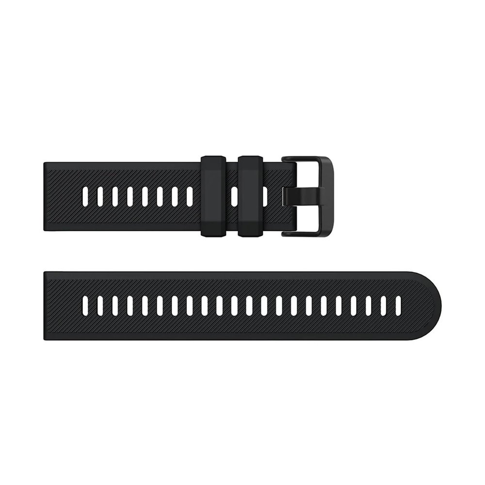 22mm Silicone Watchband Strap Compatible with Forerunner 745 Smart Watch Band(Black)