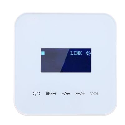 GOWENIC Wall Mounted Bluetooth Amplifier, Wall Mount Music Amplifier, 2 Channel 1.7 Inch LCD Display Bluetooth 5.0, Wireless IR Remote Support 2 Speaker Stereo HiFi Music (White)